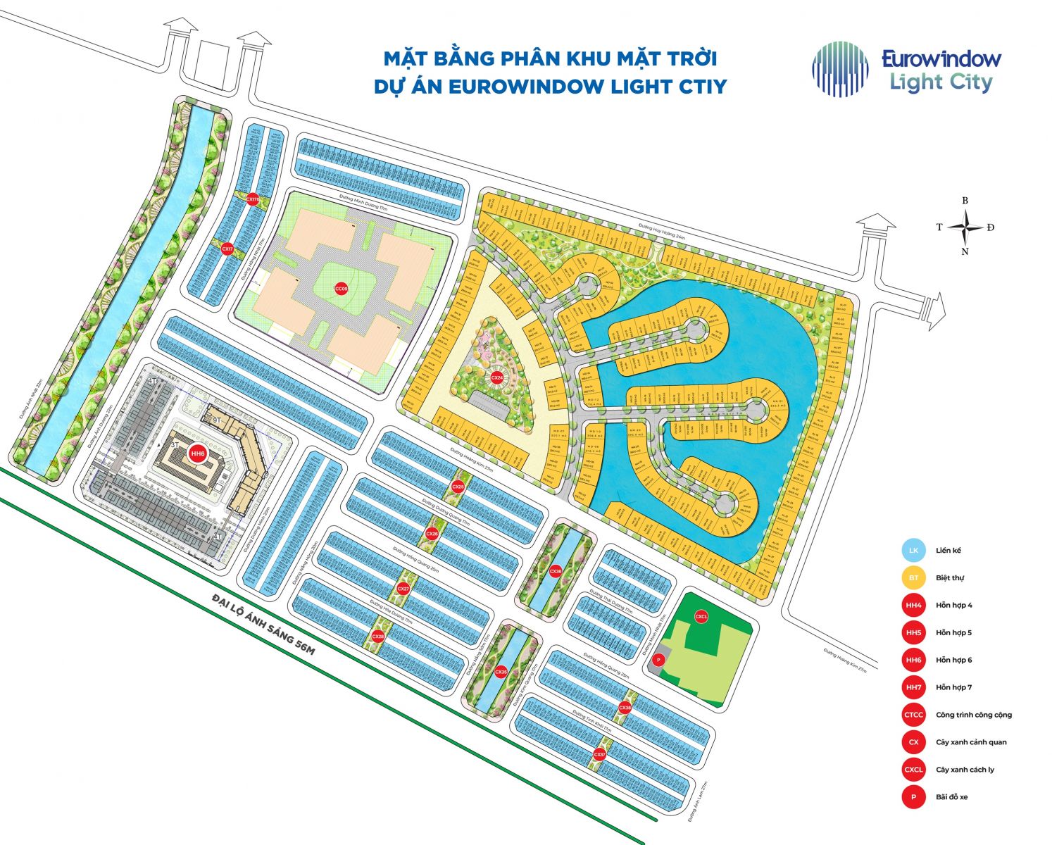 mặt bằng phân khu mặt trời - eurowindow light city