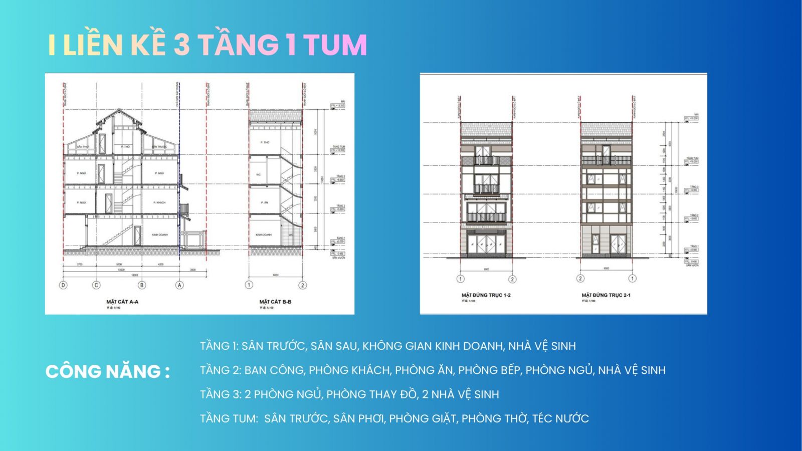 liền kề 3 tầng 1 tum dự án Eurowindow Light City